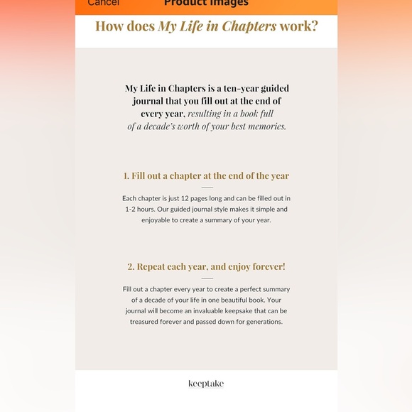 Keep take my life in Chapters volume 1 book journal notebook the creative book - Picture 3 of 8